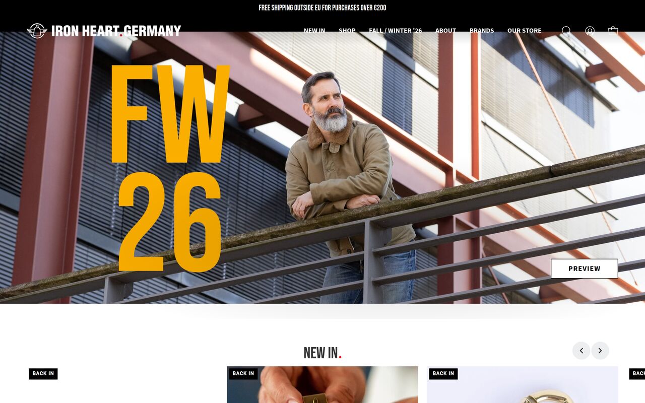 IRONHEART Germany homepage on desktop